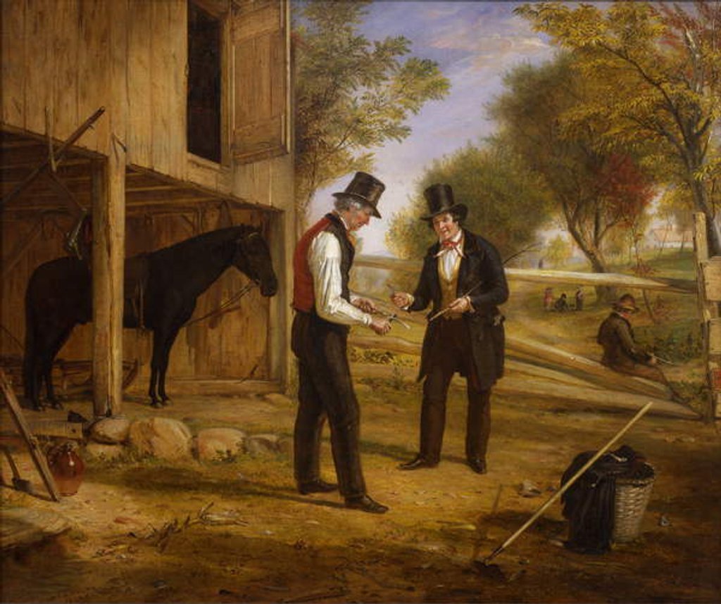 Detail of Coming to the Point, a sequel to Bargaining for a Horse, 1854 by William Sidney Mount