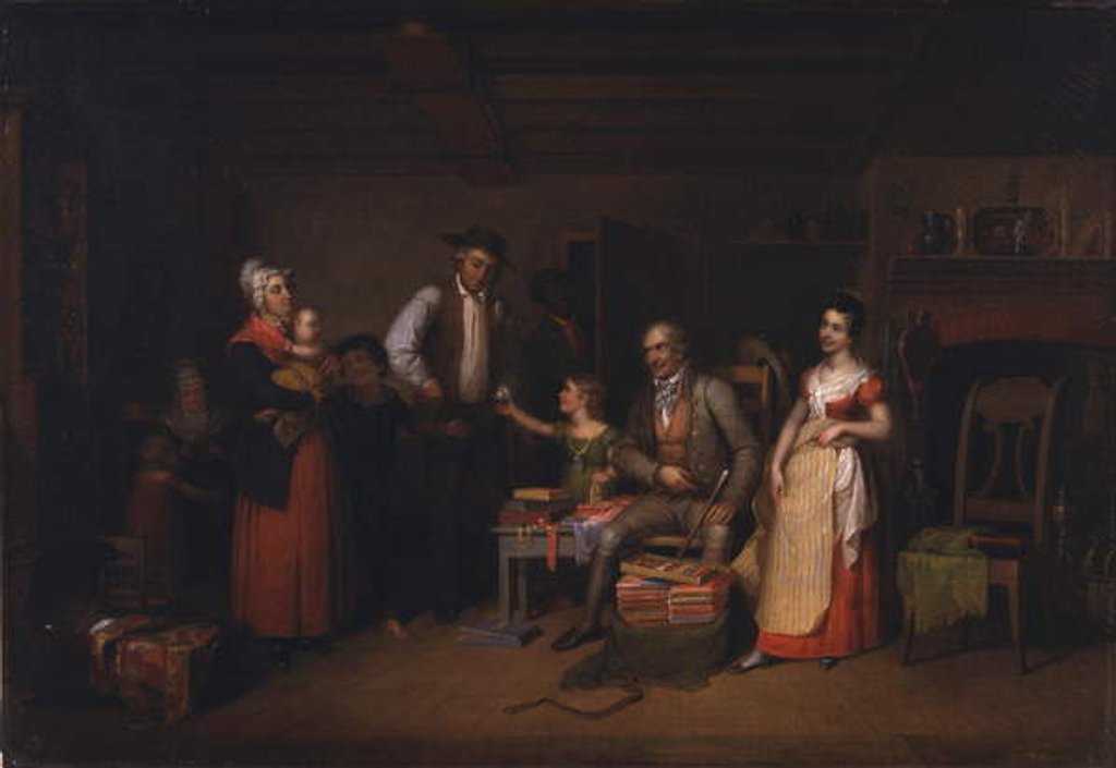 Detail of The Pedlar displaying his wares, 1836 by Asher Brown Durand