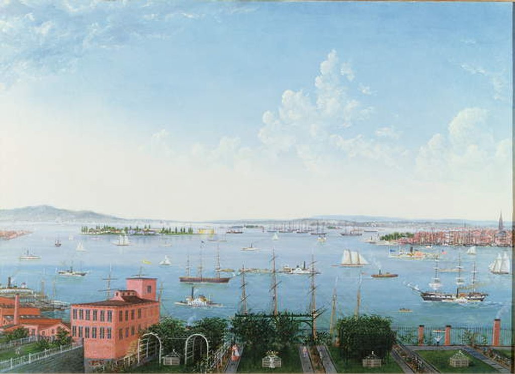 Detail of View of New York Harbour from Brooklyn Heights, c.1860 by American School