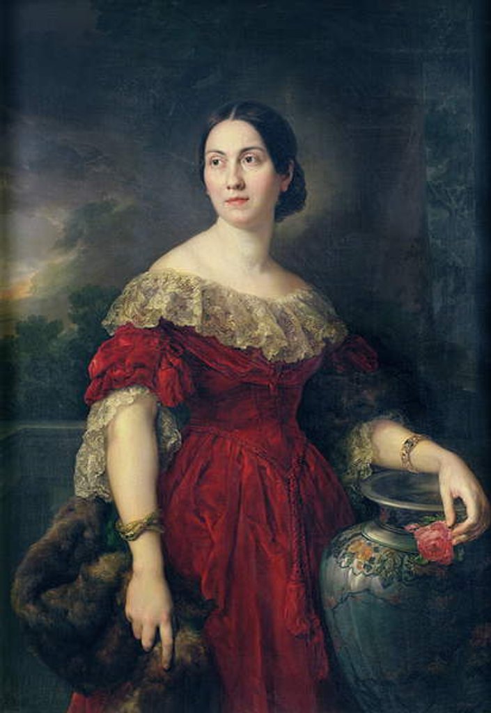 Detail of Mrs Aaron Vail 1842 by Vicente Lopez y Portana