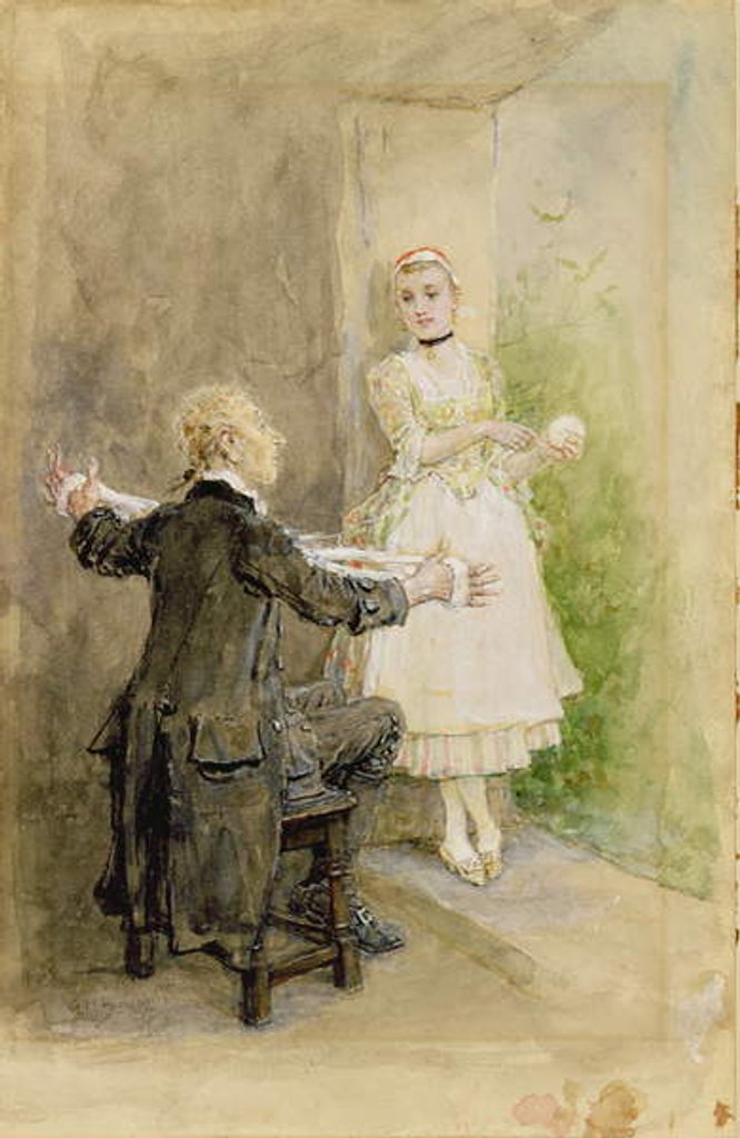 Detail of Ichabod Crane and Katrin Van Tassel, c.1893 by George Henry Boughton