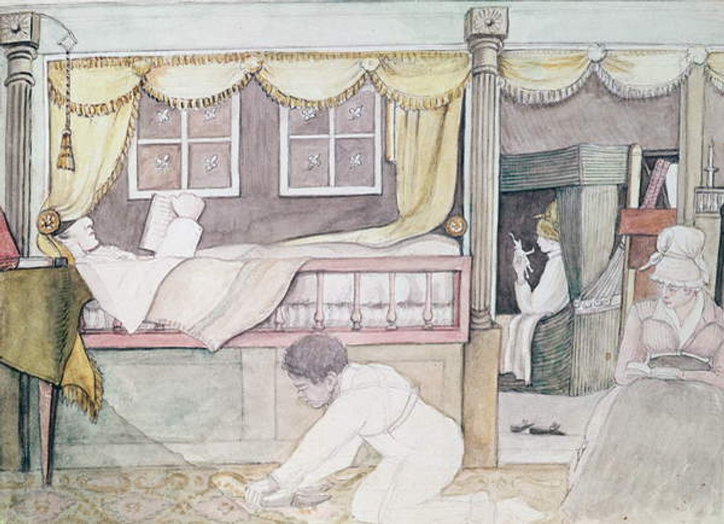 Detail of The de Neuville Cabin on the Eurydice, 1816 by Anne Marguerite Hyde de Neuville
