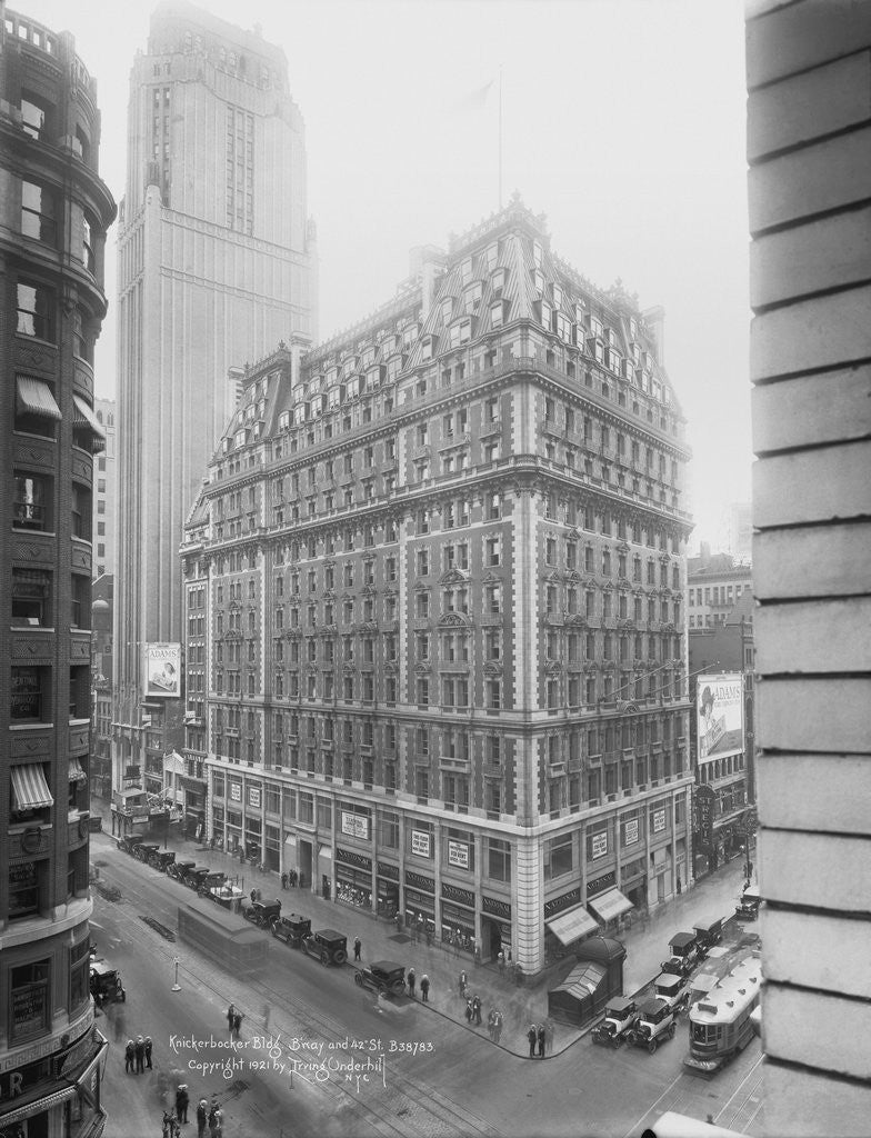 Detail of Knickerbocker Hotel on Broadway in New York City by Anonymous