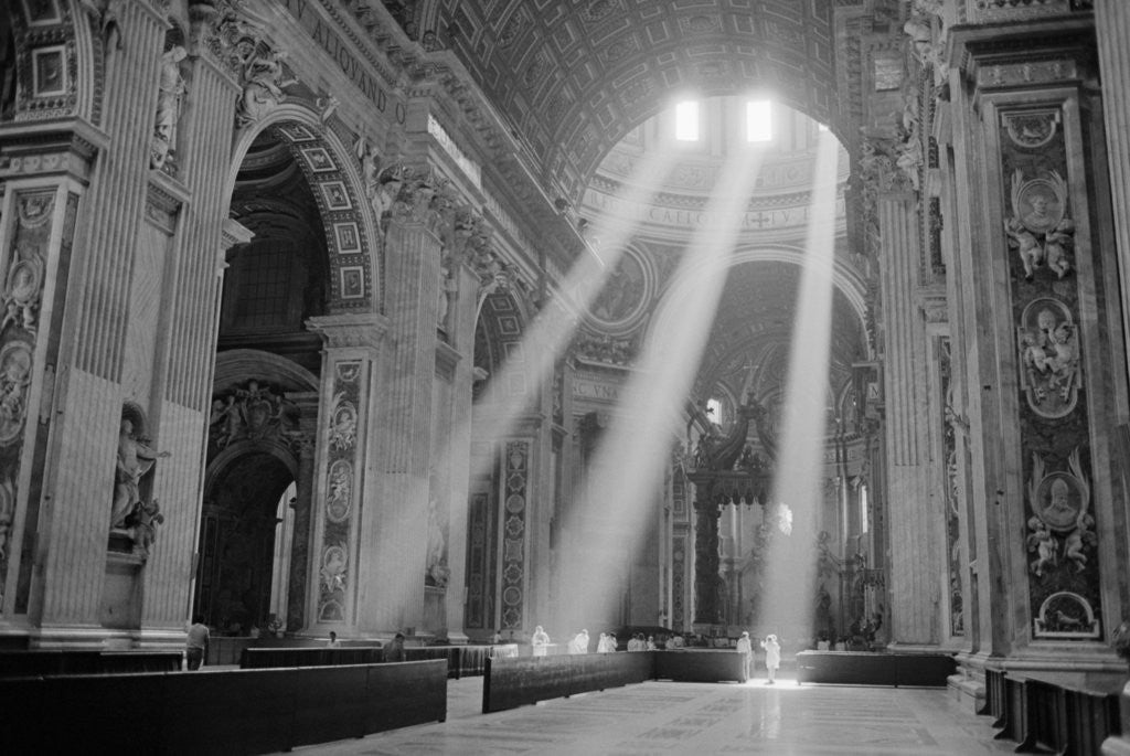 Detail of Sunbeams Inside St. Peter's Basilica by Anonymous
