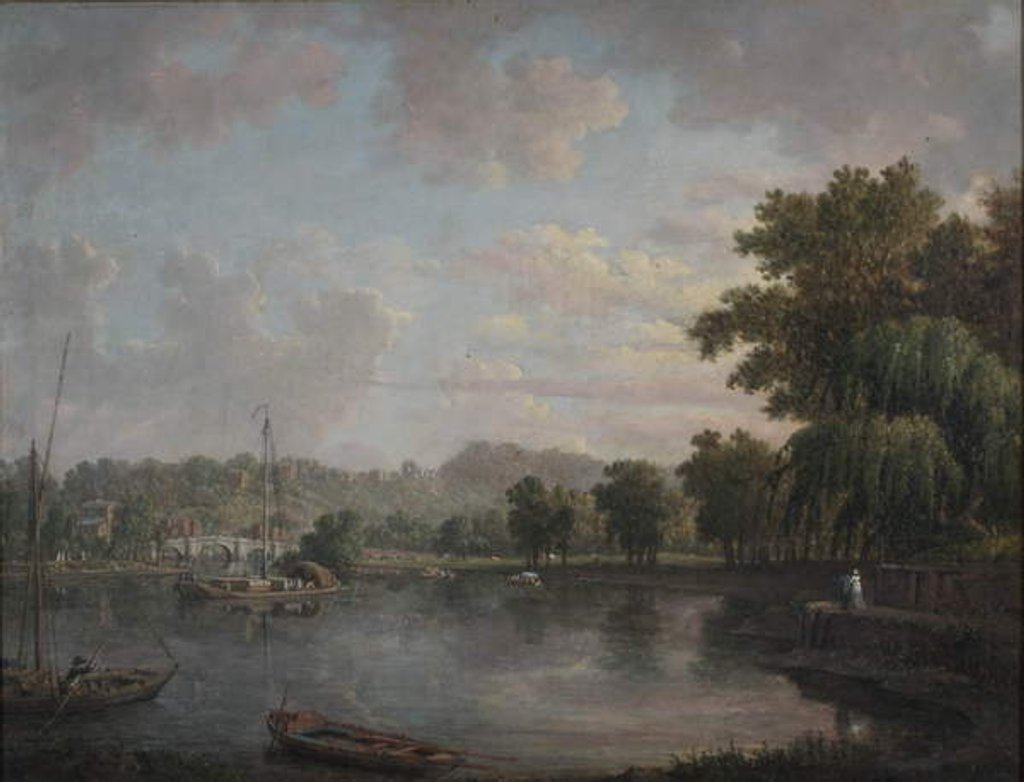 Detail of The Thames at Richmond, Surrey by William Marlow