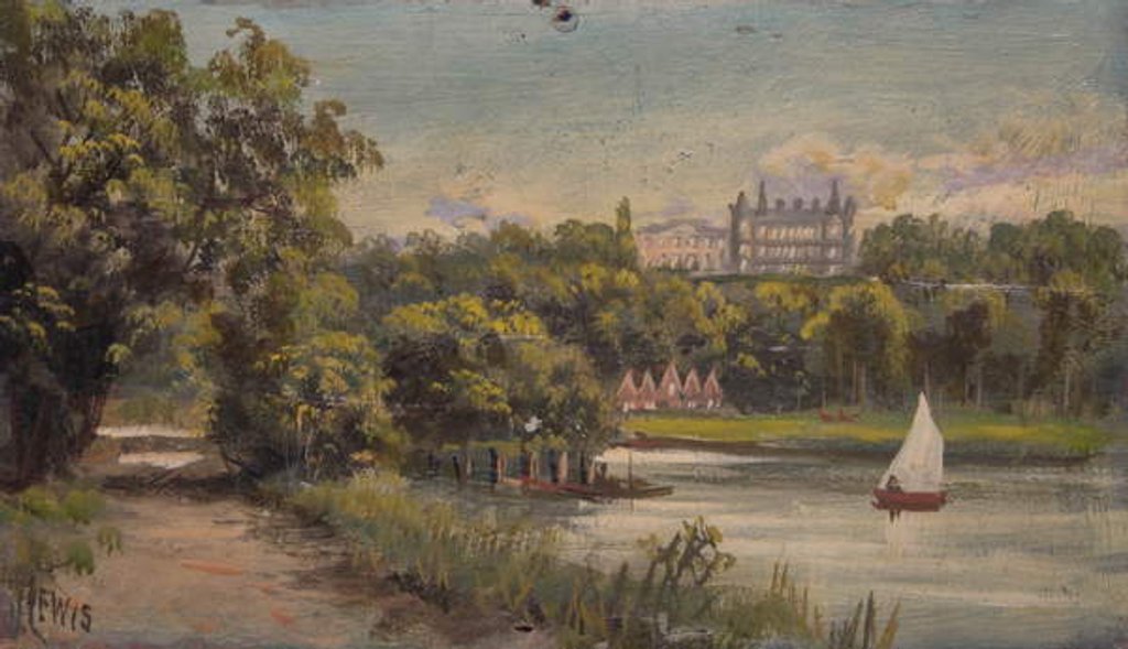 Detail of Richmond Hill and the Star and Garter from Middlesex bank by James Lewis