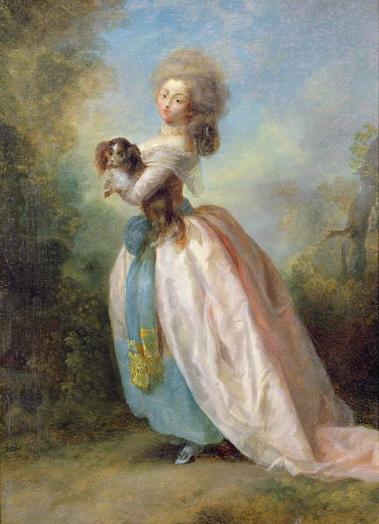 Detail of A Lady with a Dog by Jean-Frederic Schall