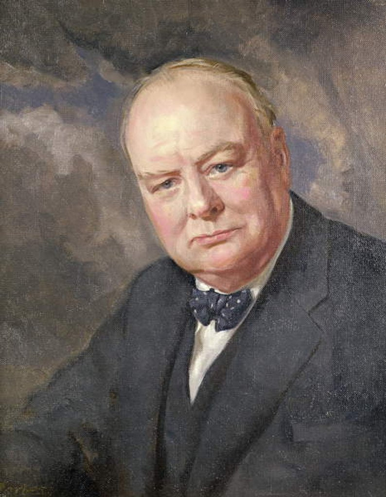 Detail of Portrait of Winston Churchill by Margery Forbes