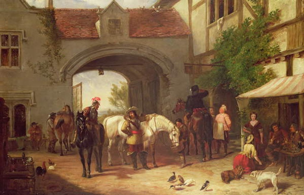 Detail of Scene outside an inn in Holland by Henry Richard Graves