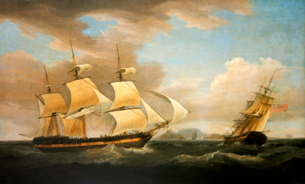 Detail of Shipping scene by Thomas Whitcombe