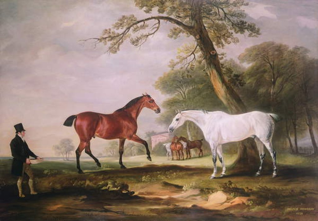 Detail of Hunters at Melton Mowbray, 1826 by John E. Ferneley