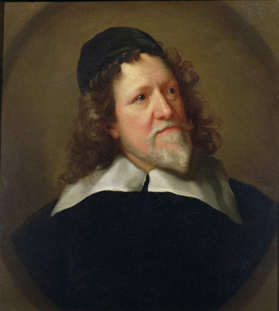 Detail of Portrait of Inigo Jones wearing a black tunic and cap by Jonathan Richardson