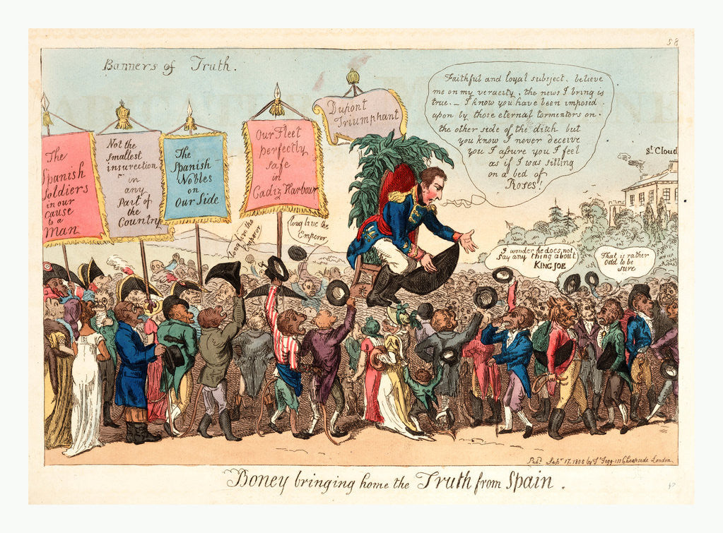 Detail of Boney bringing home the truth from Spain by Anonymous