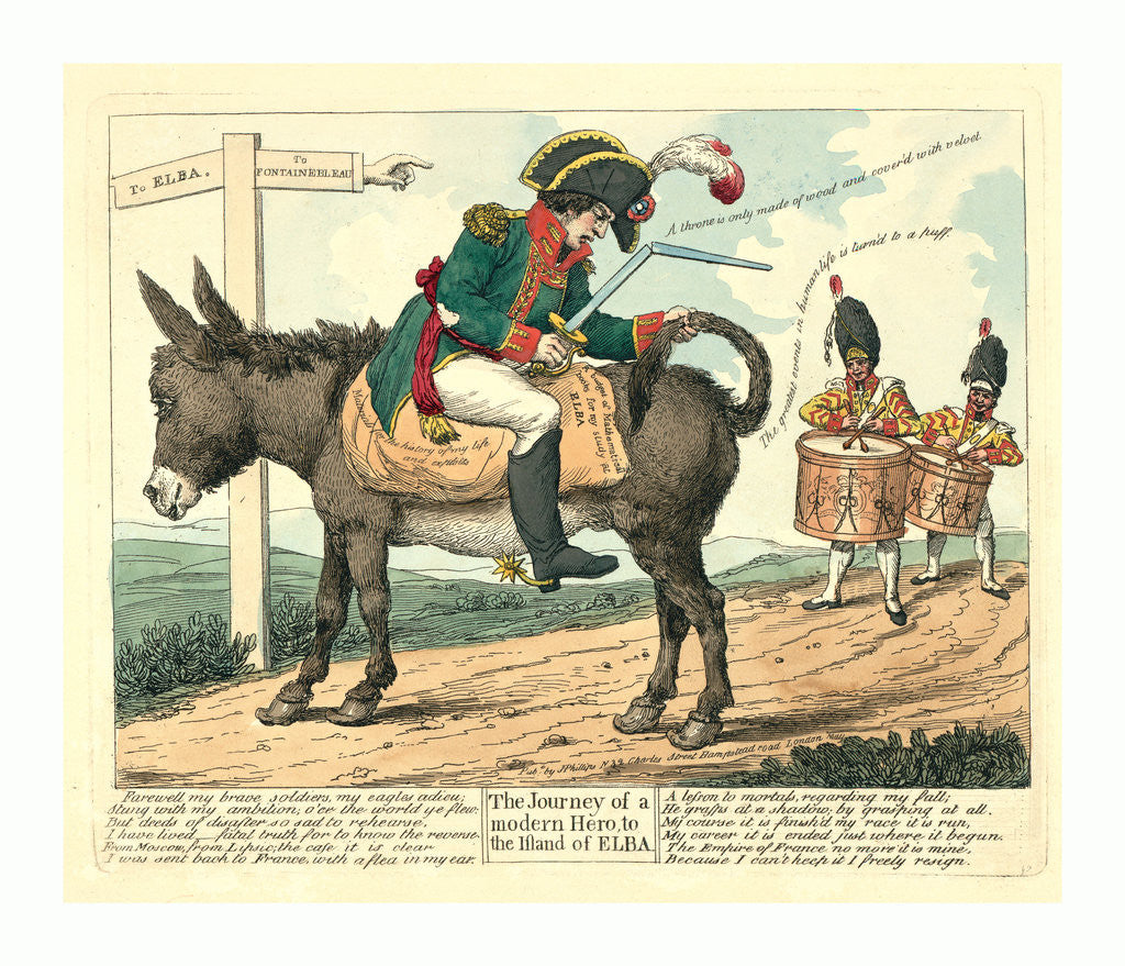 Detail of The journey of a modern hero, to the island of Elba by Anonymous