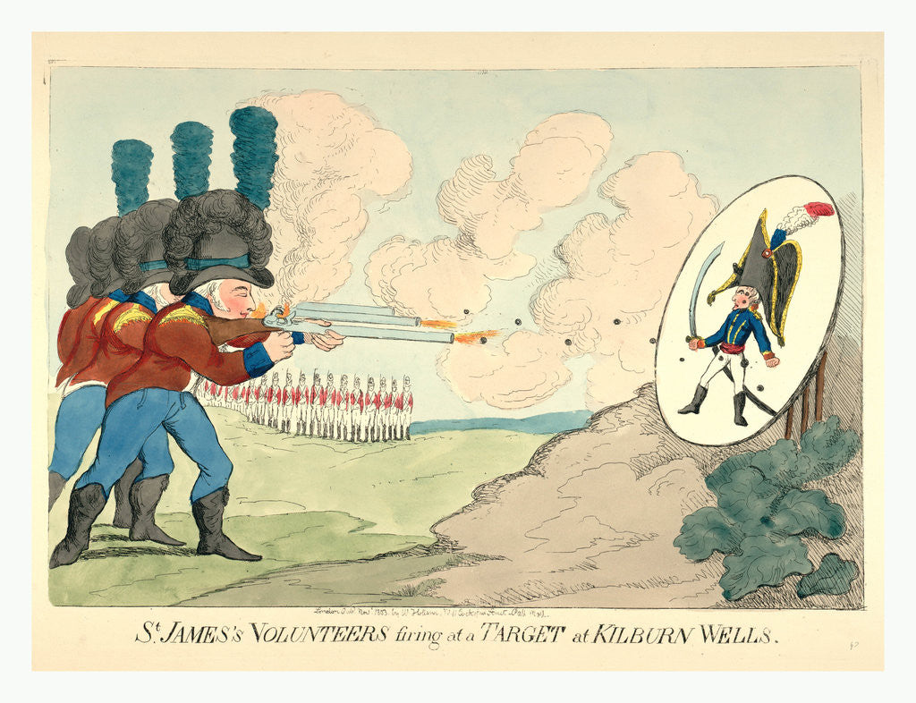 Detail of St. James's volunteers firing at a target at Kilburn Wells by Anonymous