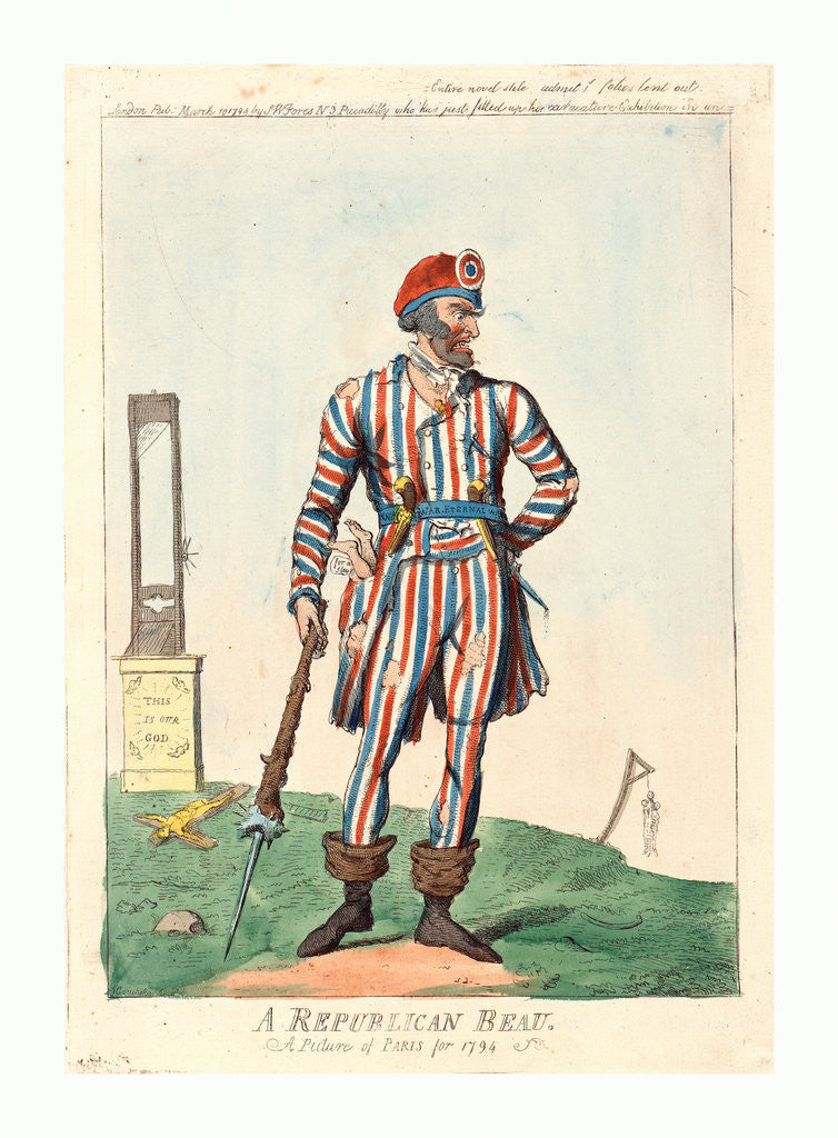 Detail of A republican beau by Isaac Cruikshank