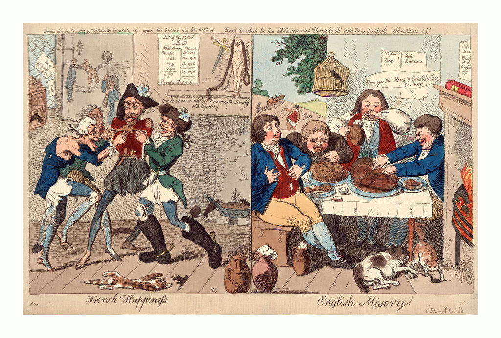 Detail of French happiness English misery by Isaac Cruikshank