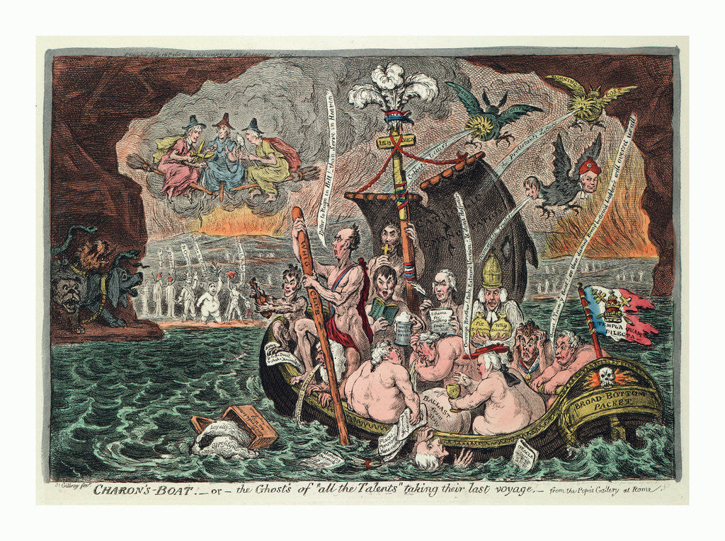 Detail of Charon's Boat or the Ghosts of all the Talents taking their last voyage by Anonymous