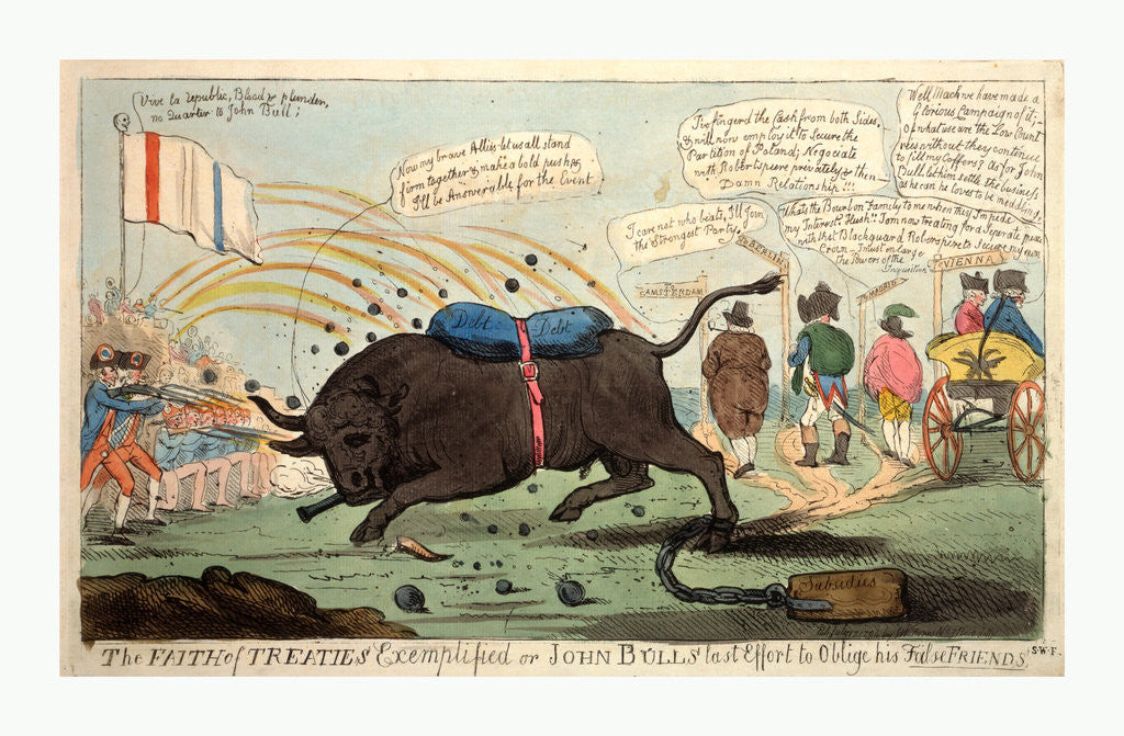 Detail of The faith of treaties exemplified or John Bull's last effort to oblige his false friends by Anonymous