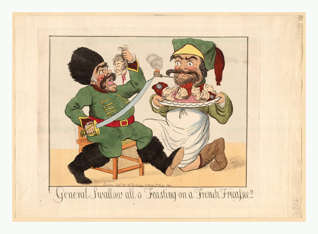 Detail of General Swallow all o feasting on a French fricassee by William Holland