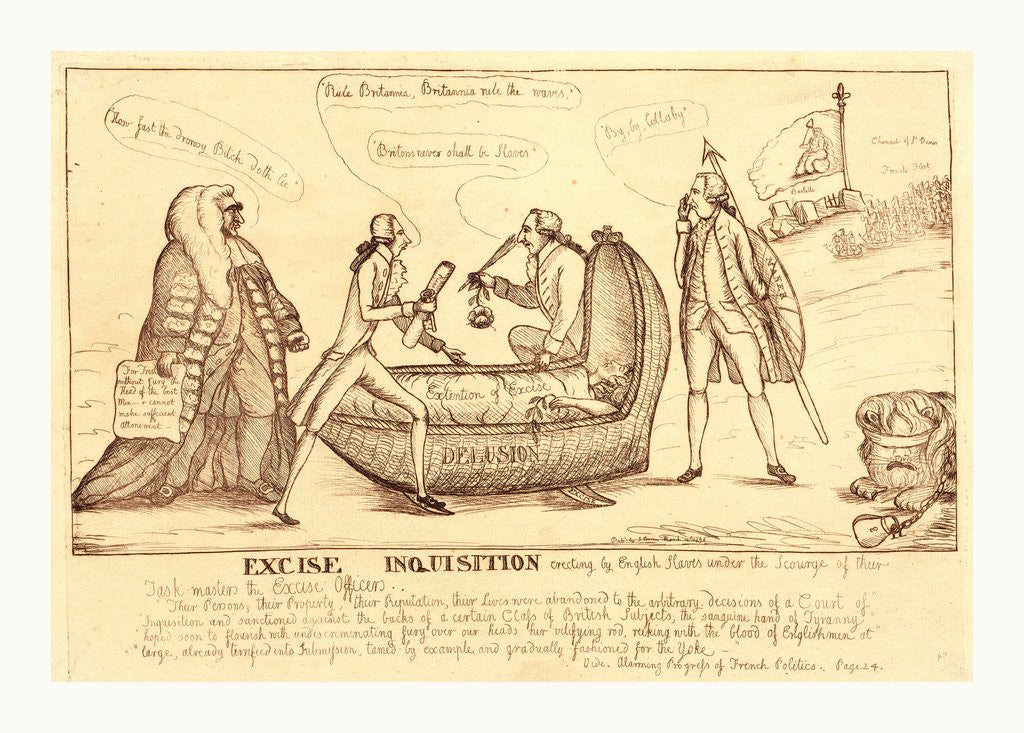 Detail of Excise inquisition erecting by English slaves under the scourge of their task-masters the excise officers by William Dent