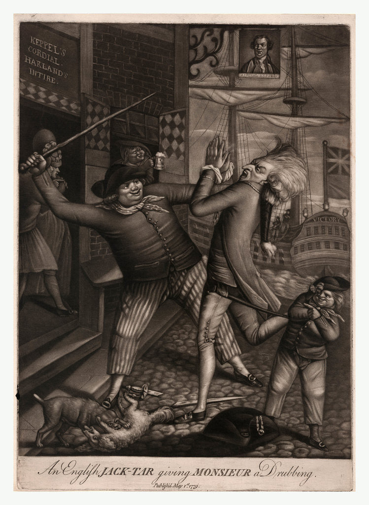 Detail of An English jack-tar giving monsieur a drubbing by Anonymous