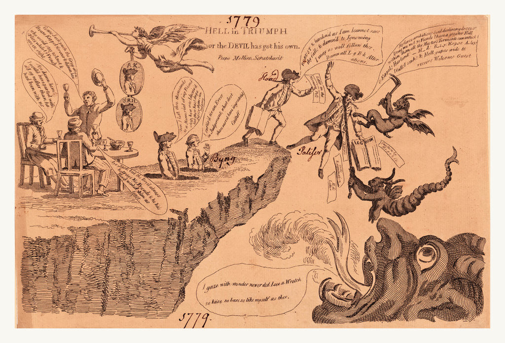 Detail of Hell in triumph or The devil has got his own by Anonymous