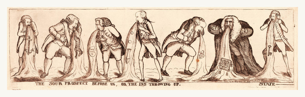 Detail of The sour prospect before us, or The ins throwing up State by William Dent