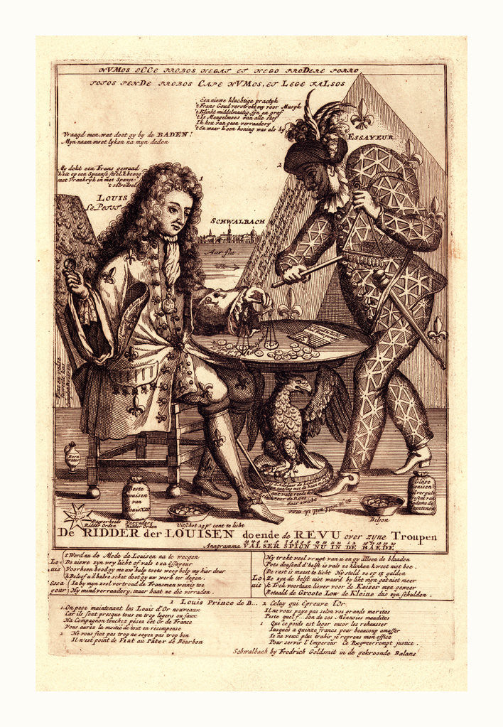 Detail of De ridder der Louisen doende de revu over zyne troupen by Fredrich Goldsmit