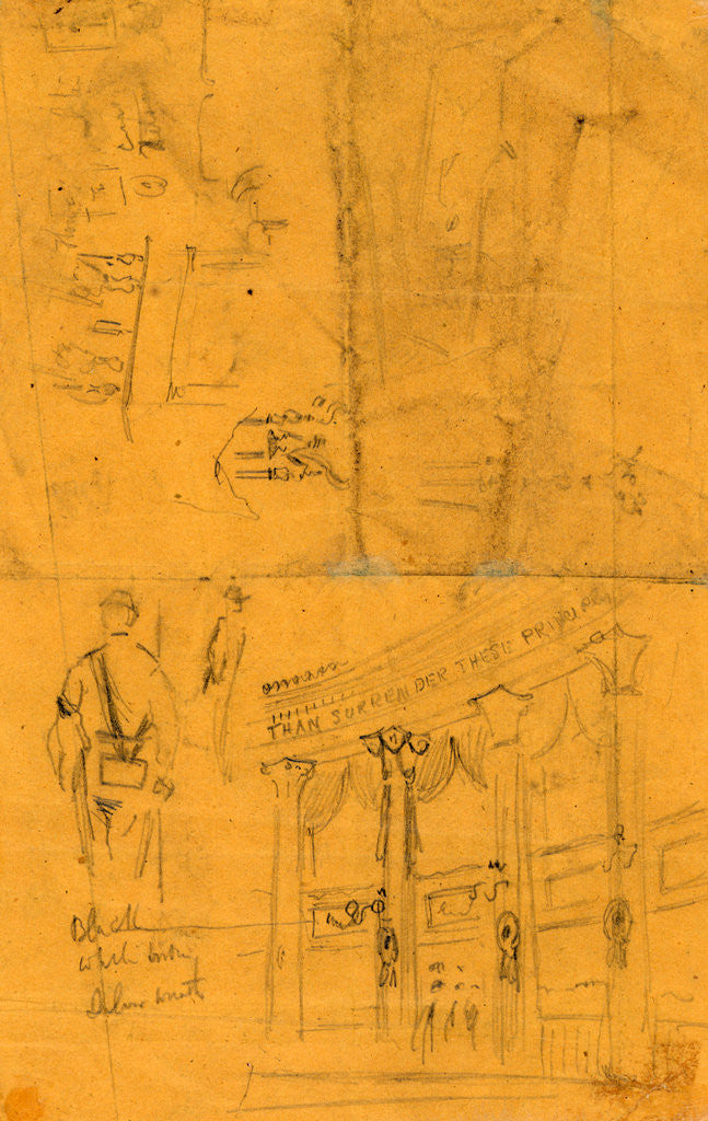 Detail of Sketches of details of bunting for Lincoln's funeral by Anonymous
