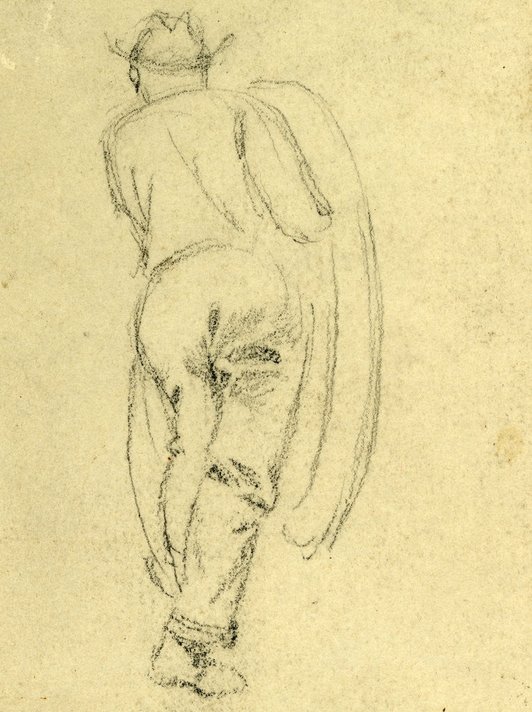 Detail of Full length rear view of man by Anonymous