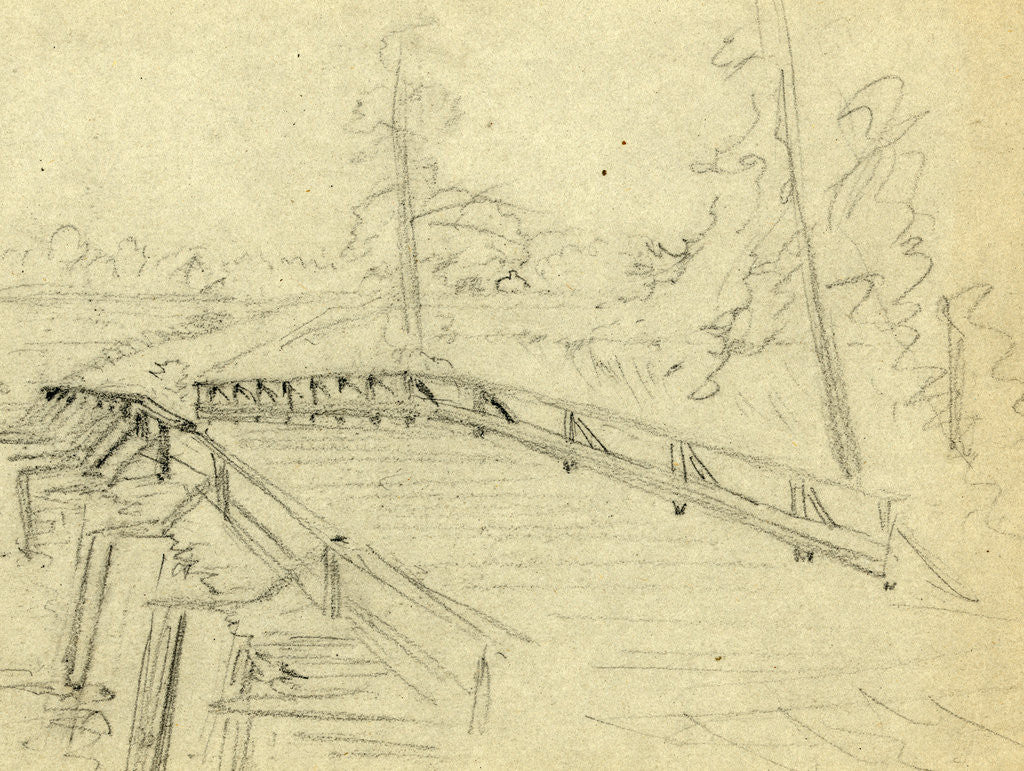 Detail of A bridge across a river by Anonymous