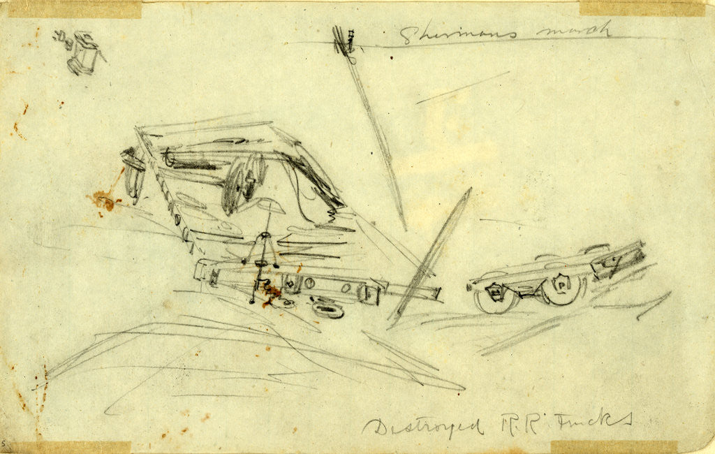 Detail of Shermans march. Destroyed R.R. Tracks by Anonymous