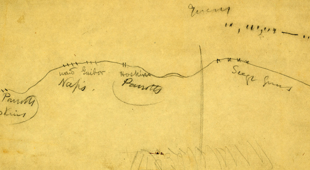 Detail of Map of Battlefield, gun and troop placement by Anonymous
