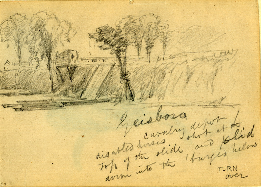 Detail of Geisboro, cavalry depot by Anonymous