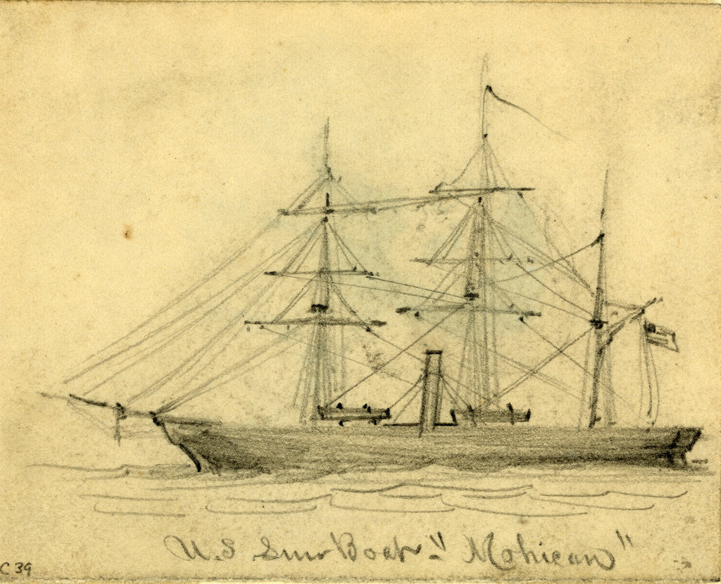 Detail of U.S. Gun Boat Mohican by Anonymous