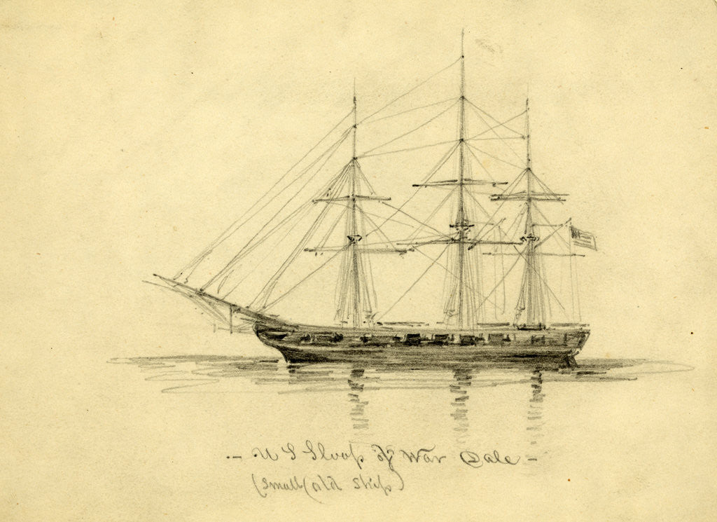 Detail of U.S. Sloop of War Dale by Alfred R Waud