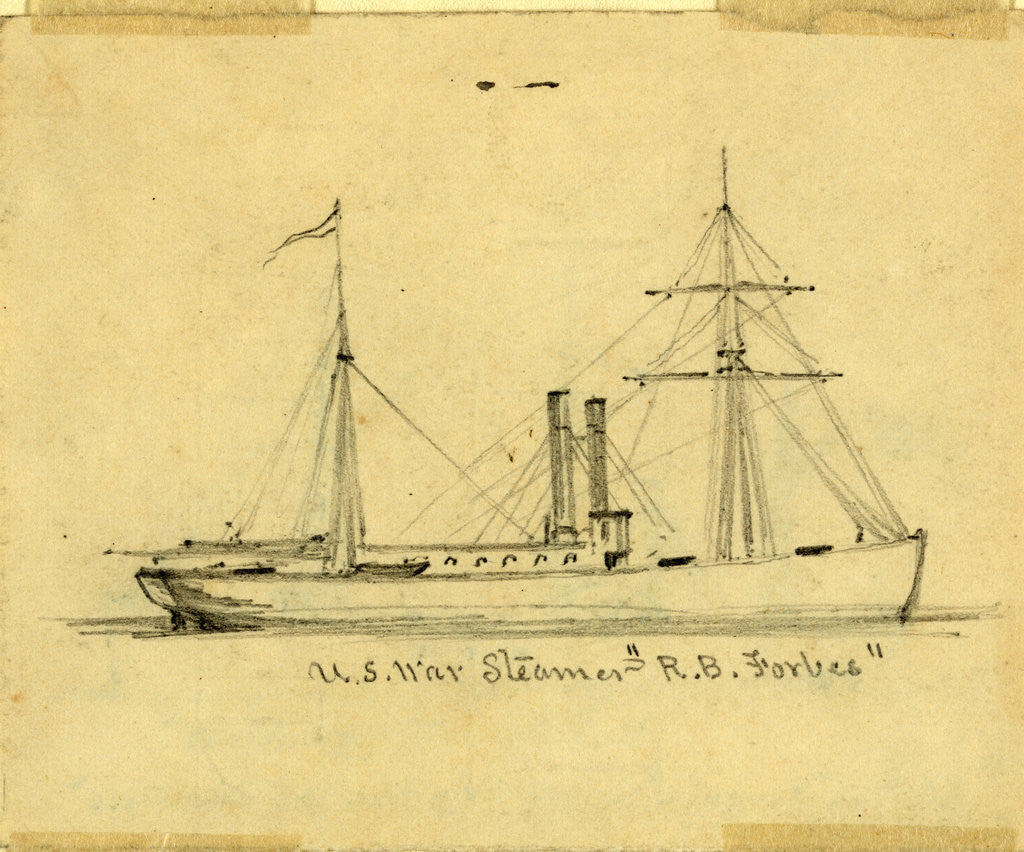 Detail of U.S. War Steamer R.B. Forbes by Alfred R Waud