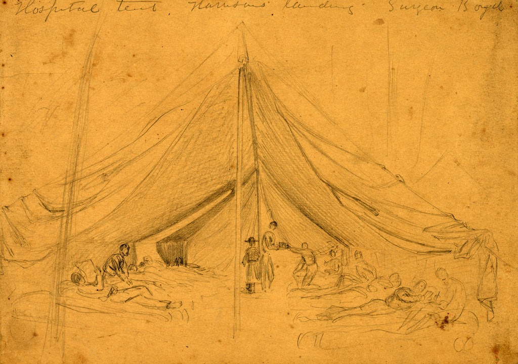 Detail of Hospital tent, Harrisons landing, Surgeon Boyd, 186 by Alfred R Waud