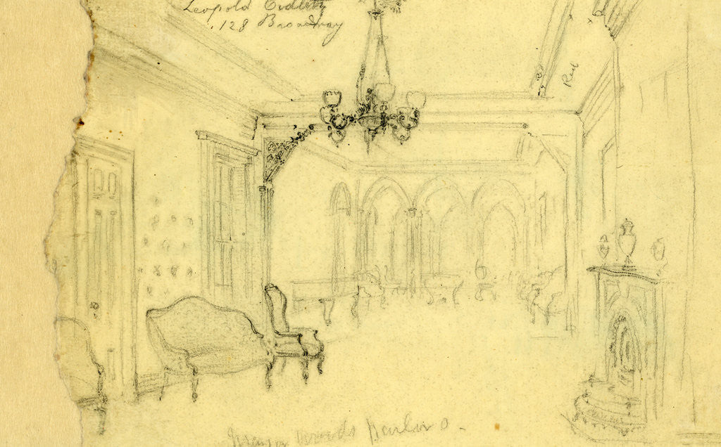 Detail of Mayor Woods parlor by Alfred R Waud