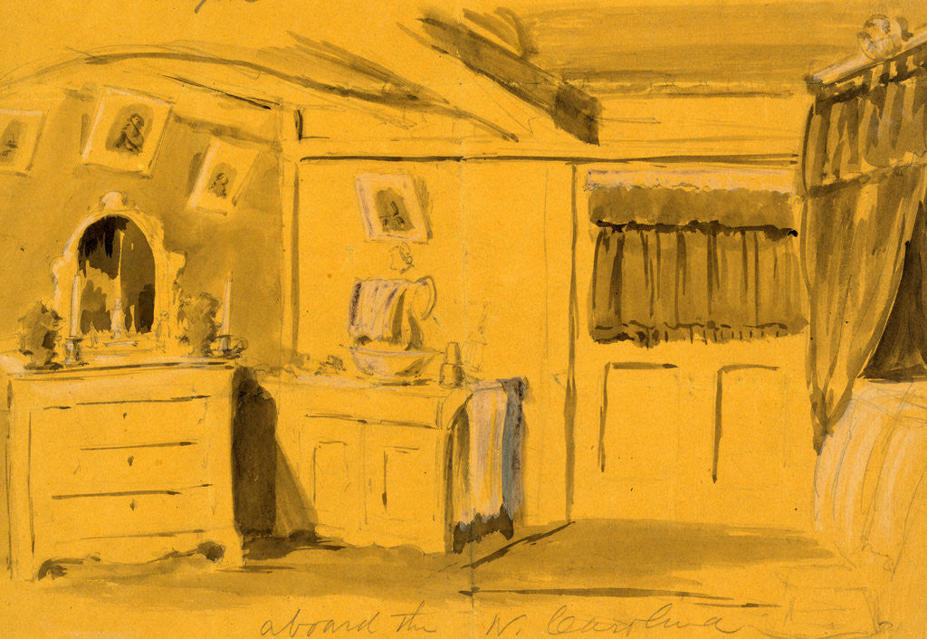 Detail of Aboard the N. Carolina, 1860-1865 by Alfred R Waud