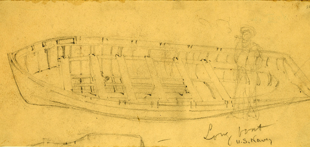 Detail of Long boat, U.S. Navy by Alfred R Waud