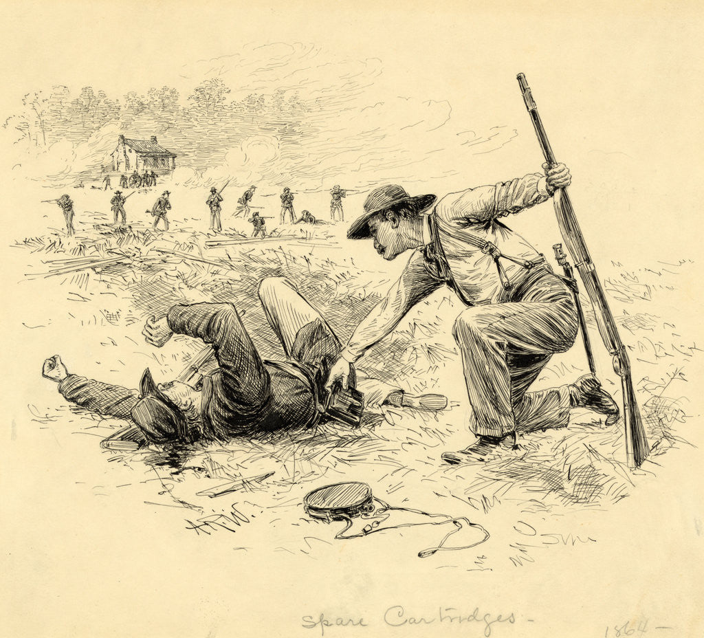 Detail of Spare cartridges, 1864 by Alfred R Waud