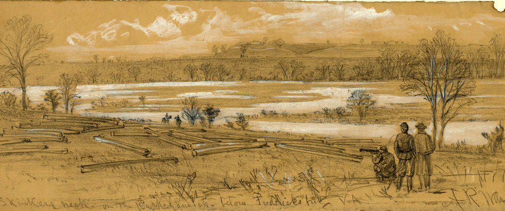 Detail of Skinkers Neck on the Rappanhannock below Fredericksburg, VA, 1862 ca. December by Alfred R Waud