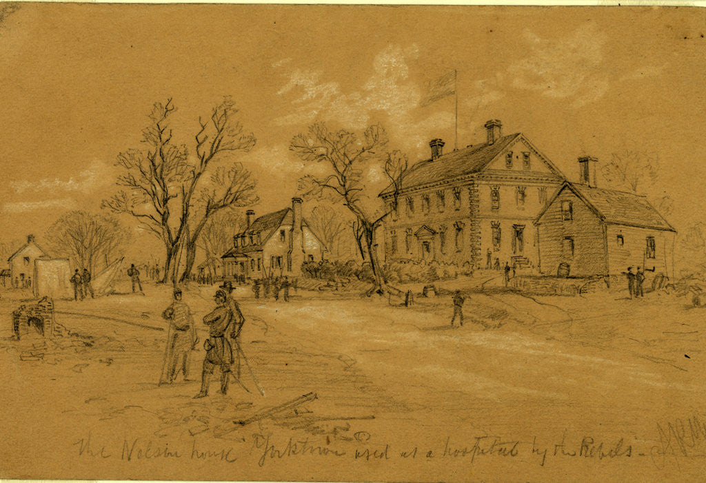 Detail of The Nelson House Yorktown used as a hospital by the rebels, 1862 May by Alfred R Waud