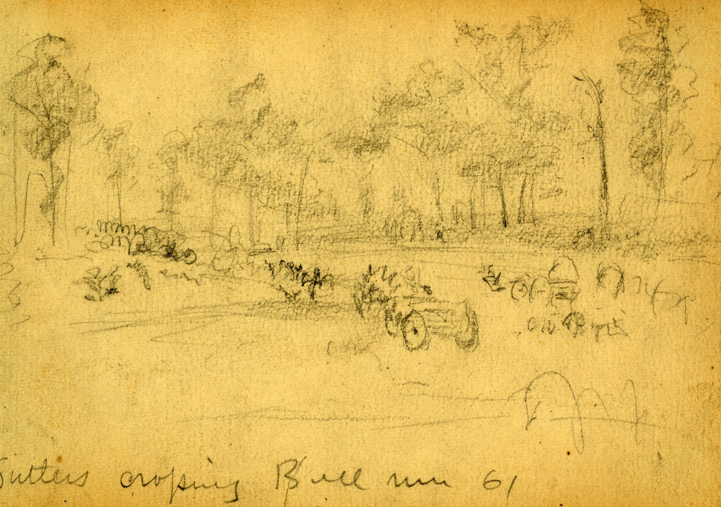 Detail of Sutlers crossing Bull Run 61, 1861 ca. July 21 by Alfred R Waud