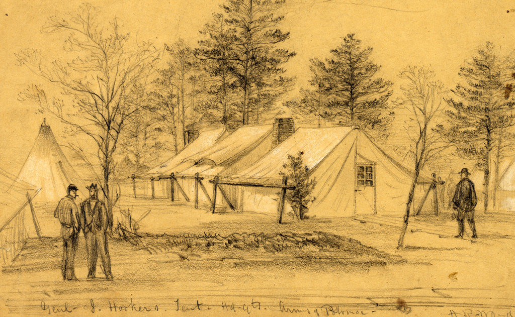 Detail of Genl. J. Hooker's. Tent Hdqts. Army of Potomac, 1863 ca. March by Alfred R Waud