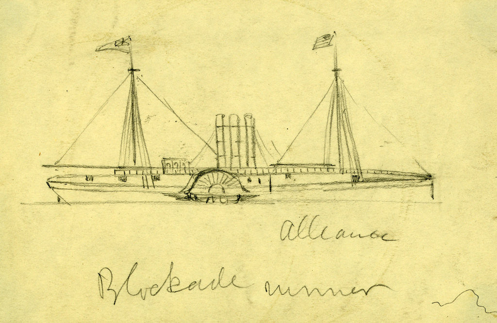 Detail of Alliance, blockade runner by Alfred R Waud