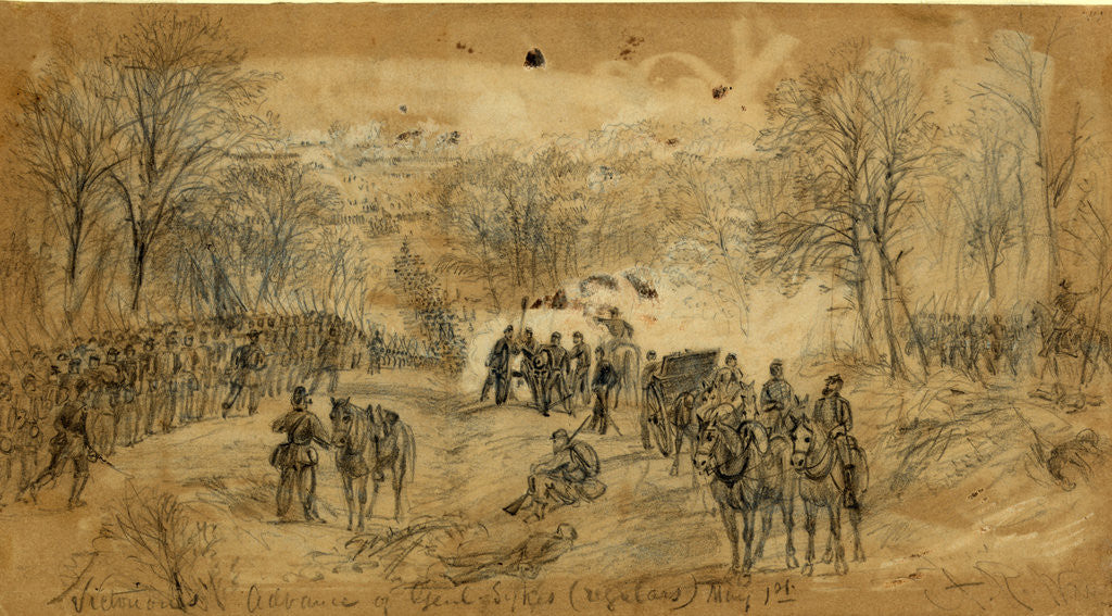 Detail of Victorious Advance of Genl. Sykes (regulars) May 1st 1863 by Alfred R Waud