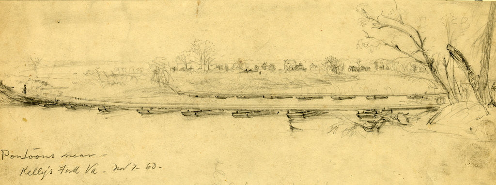Detail of Pontoons near Kelly's Ford Va, 1863 November 7 by Alfred R Waud
